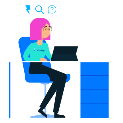 Excella at desk Excella at desk